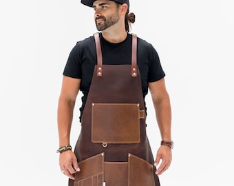 Authentic Leather Apron, Valentine Gift, Butcher Apron, Personalized Handmade in Arizona, Father's Day Gift - Lifetime Leather