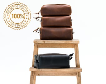 Personalisiertes Leder Dopp Kit - Initialen Dopp Kit, Kulturbeutel für Männer, Geschenk für Ihn, Kulturbeutel, Reiseorganisator, Lifetime Leather Co