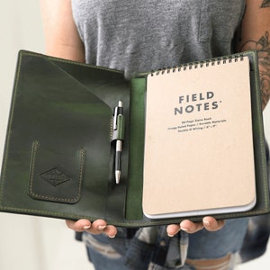 Personalized Leather Steno Pad Cover Business Field Notes 6x9 Gifts for Him Handmade USA