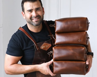 Personalisierte Leder Dopp Kit Tasche, Weihnachtsgeschenk, Kulturtasche Monogramm, Kulturtasche Herren, Leder Reisegeschenk für Ihn - Lifetime Leather
