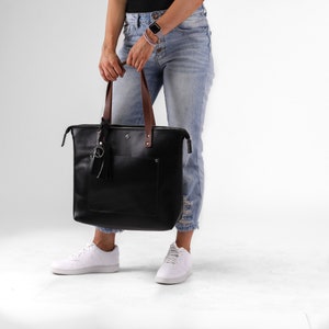 Black Leather Tote Bag - Leather Tote bag for women, leather tote bag leather shoulder bag leather tote tote bag leather