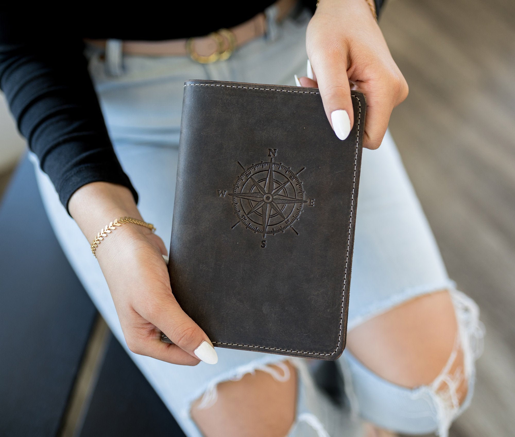 Classic Leather Journal - Authentic Full Grain Leather Personalized Custom Design Travel Journal Leather Notebook Gift for Him Gift for Her
