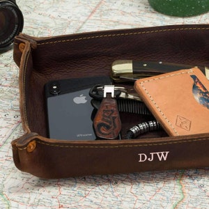 Men's Leather Valet Tray with Monogram