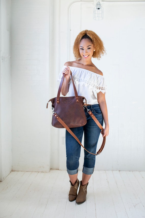 small leather tote