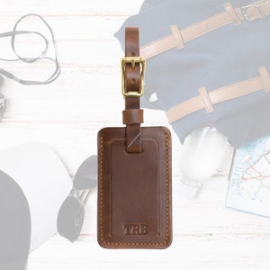 Personalized Leather Luggage Tags, Travel Gift For Him, Gift For Men, Gifts for Dad, Groomsmen Gifts, Gift for Traveler