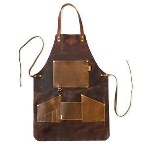 Distressed Leather Apron, Father's Day Gift, USA, Gift for Him, Gift for Men, Butchers Hobbyists Woodwork Blacksmith Harvest Natural