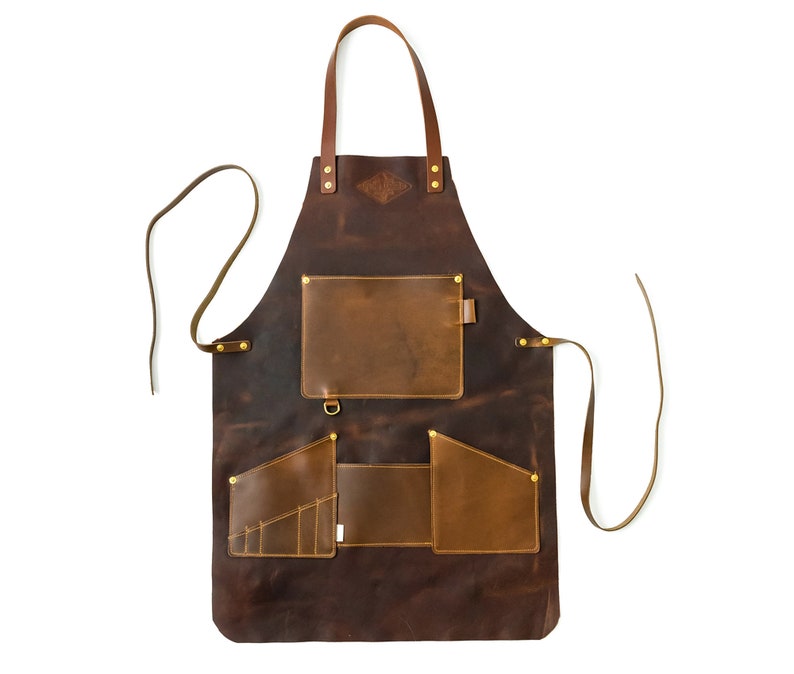 Distressed Leather Apron, Father's Day Gift, USA, Gift for Him, Gift for Men, Butchers Hobbyists Woodwork Blacksmith Harvest Natural