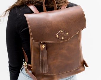 Leather Backpack for Women, Leather Rucksack, Full Grain Leather, Handmade in Arizona - Lifetime Leather