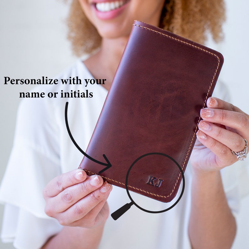 Personalized Daily Journal, Travel Gift, Refillable Leather Notebook, Gift for Dad, Genuine Leather, Travel Journal, Unique Gifts,Minimalist Oxford Brown + Name