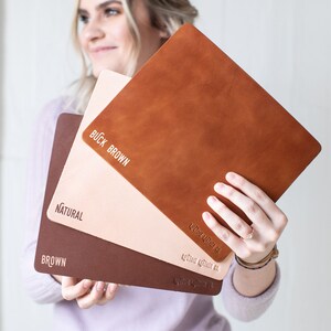 Personalized Leather Mousepad, Father's Day Gift, Genuine Full Grain Leather Mouse Pad, Made in USA - Lifetime Leather Brown