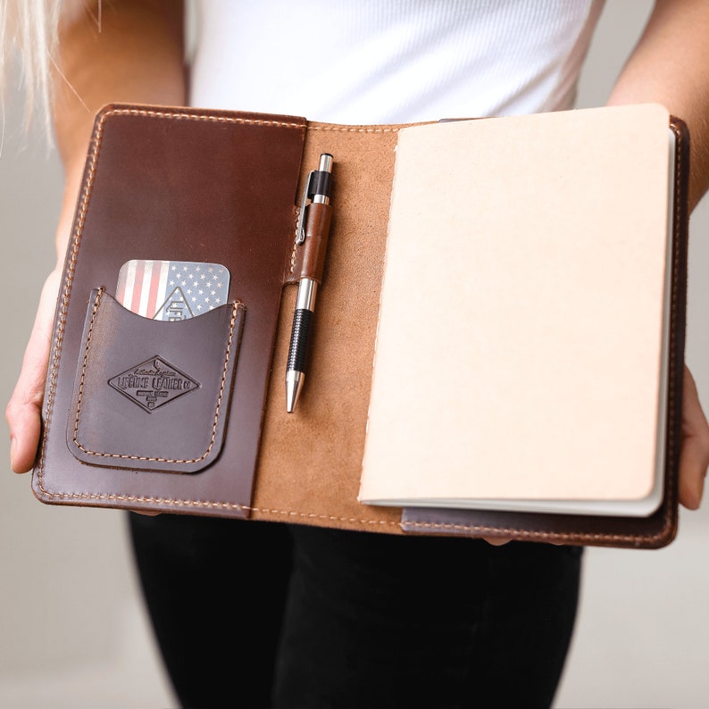 Genuine Leather Journal, Valentine Gift, Father's Day Gift, Personalized Full Grain Leather Journal, Refillable Leather Notebook, Handmade Ox Brown