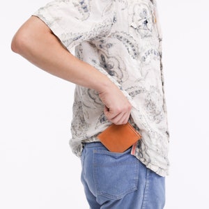 Cartera de cuero personalizada para hombre, regalo para padrinos de boda, propuesta de padrino de boda, regalo de cuero para hombres, billetera, regalo de aniversario, regalo para papá Natural Russet