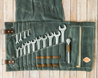 Monogrammed Leather Tool Bag Roll, Personalized Gift, Saddle bag, Unique Gifts for Men, Tool Organizer Bag, Tool Cover Case, Christmas Gift