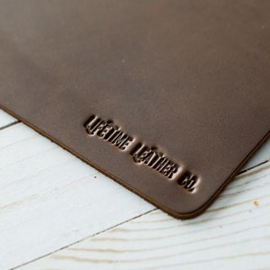 Personalized Leather Mousepad, Father's Day Gift, Genuine Full Grain Leather Mouse Pad, Made in USA - Lifetime Leather image 2