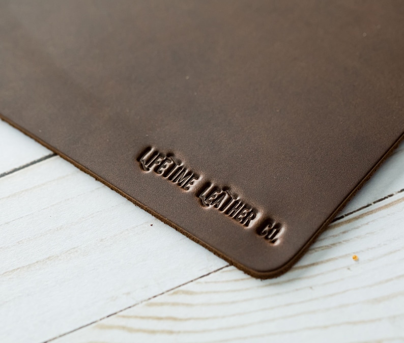 Personalized Leather Mousepad, Father's Day Gift, Genuine Full Grain Leather Mouse Pad, Made in USA - Lifetime Leather image 2