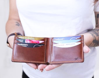 Personalized Bifold Mens Wallet, Mens Leather Leather Wallet, Minimalist Wallet, Mens Leather Wallet, Slim Wallet, Bifold Wallet