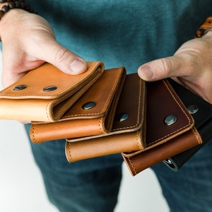 Cartera de cuero triple, cartera triple para hombre, cartera para hombre, cartera hecha a mano, cartera personalizada, cartera marrón, cartera de cuero para hombre