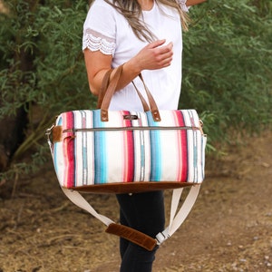 Handmade Womens Weekender bag / Overnight Bag / Large Duffle Bag / Gym Bag / Duffle Bag / Carry on bag / womens Travel Bag / Personalized image 7