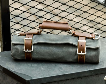 Waxed Canvas Tool Bag Roll,  Father's Day Gift for Men, Tool Cover Case, Personalized Gift for Him