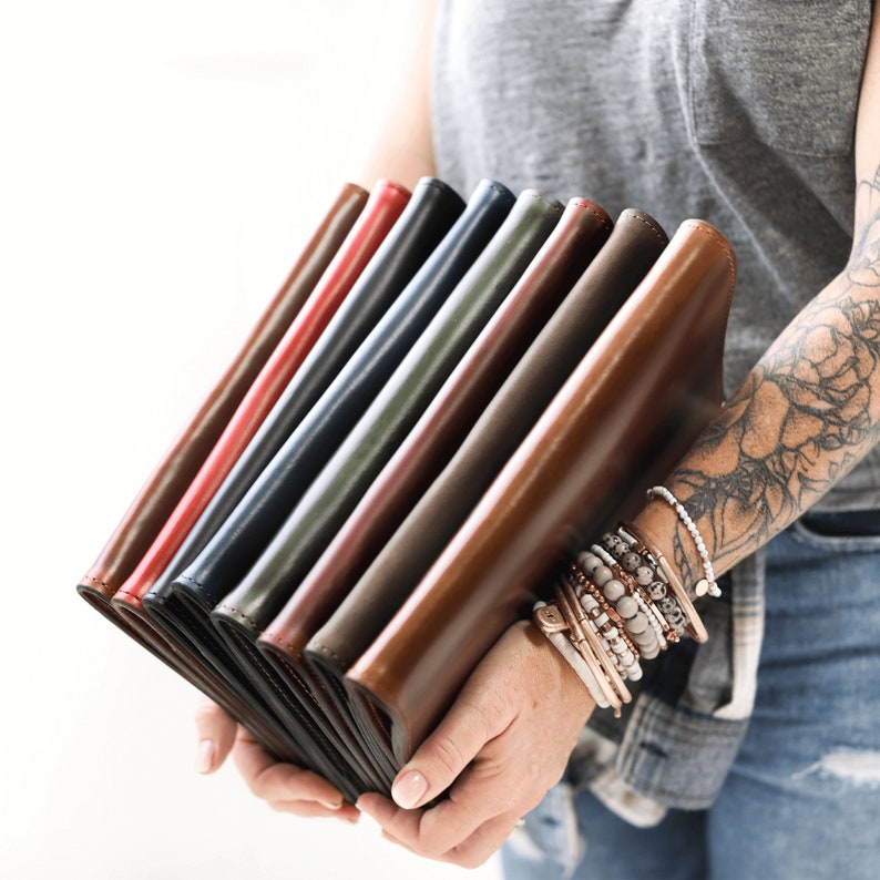 Brown Leather Folder Folio Steno Pad Cover Business Field Etsy