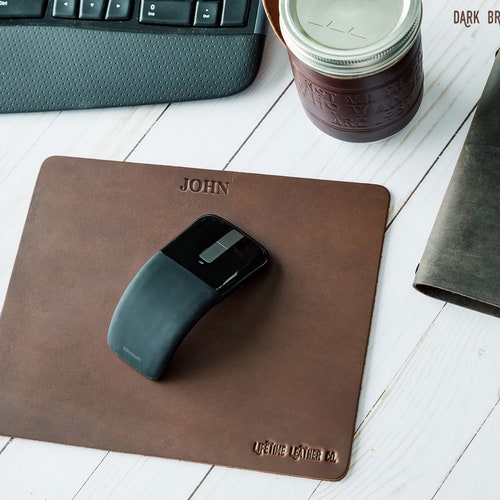 Personalized Leather Mousepad Full Grain Premium Leather Etsy
