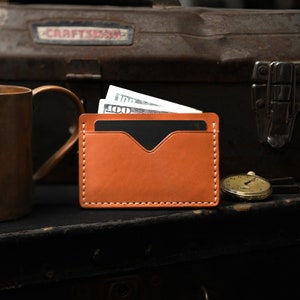 Mutige Leder Brieftasche für Männer, Brieftasche für Papa, Brieftasche Frauen klein, Brieftasche Karte, Brieftasche für Frauen, Thread Brieftasche, schlanker Kartenhalter, handgemacht