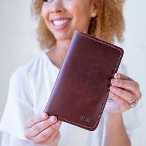 Genuine Leather Journal, Valentine Gift, Father's Day Gift, Personalized Full Grain Leather Journal, Refillable Leather Notebook, Handmade Ox Brown + Initials