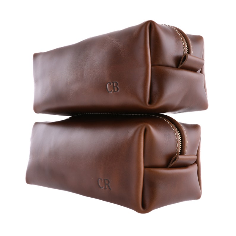 Personalized Leather Dopp Kit Bag Valentine Gift Leather Etsy