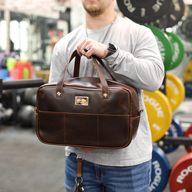 Highend Gym Bag Men Leather Crash Bag Overnight Bag Carry Etsy