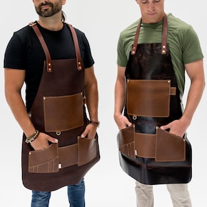Distressed Leather Apron, Father's Day Gift, USA, Gift for Him, Gift for Men, Butchers Hobbyists Woodwork Blacksmith image 2