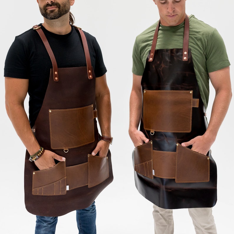 Distressed Leather Apron, Father's Day Gift, USA, Gift for Him, Gift for Men, Butchers Hobbyists Woodwork Blacksmith image 2