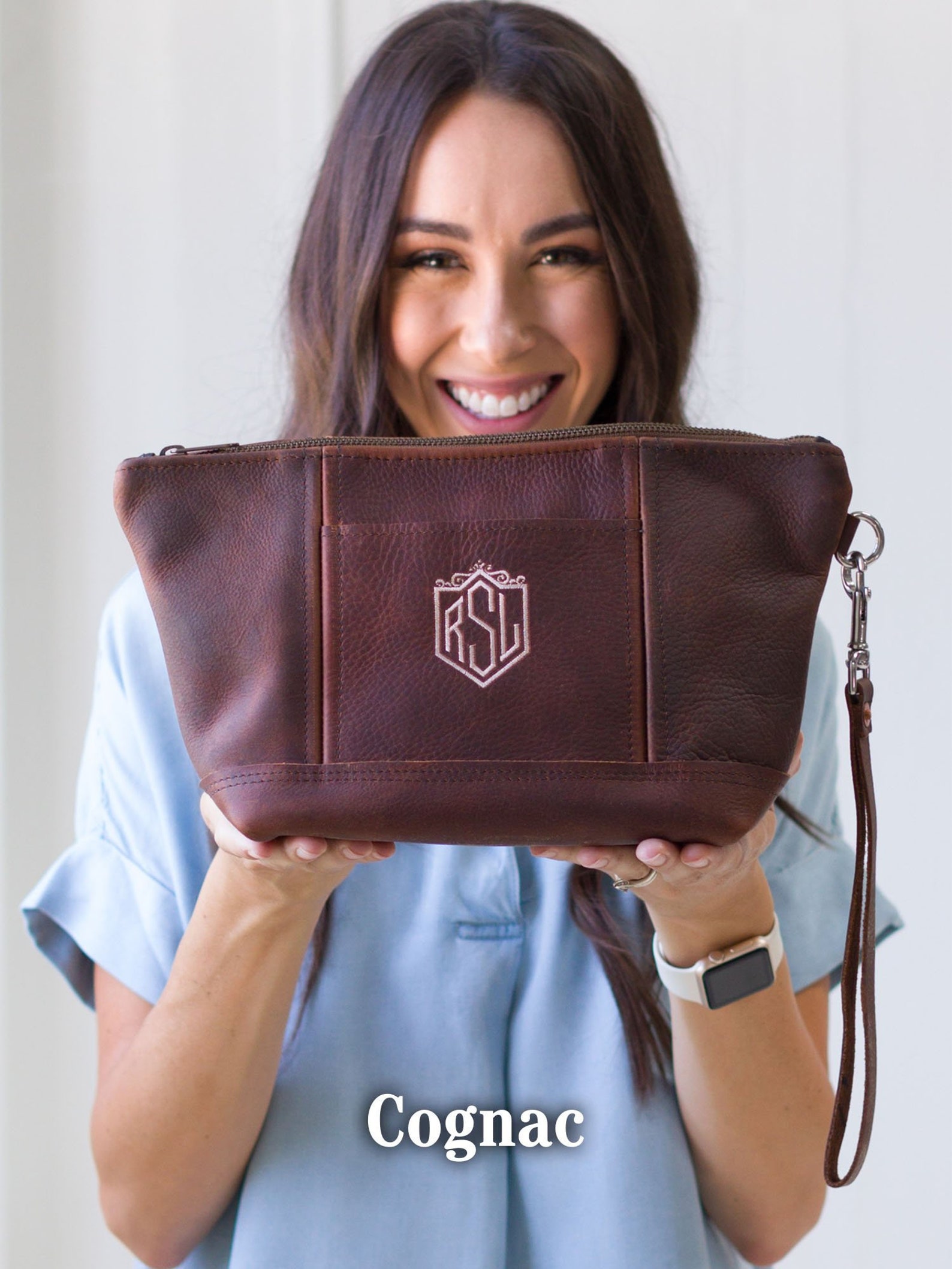 Deluxe Makeup Bag Custom Leather Bag With Monogram Womens Etsy