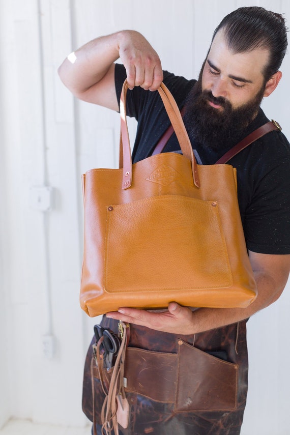 Butterscotch Leather Tote Bag for Women 15 Laptop Bag | Etsy