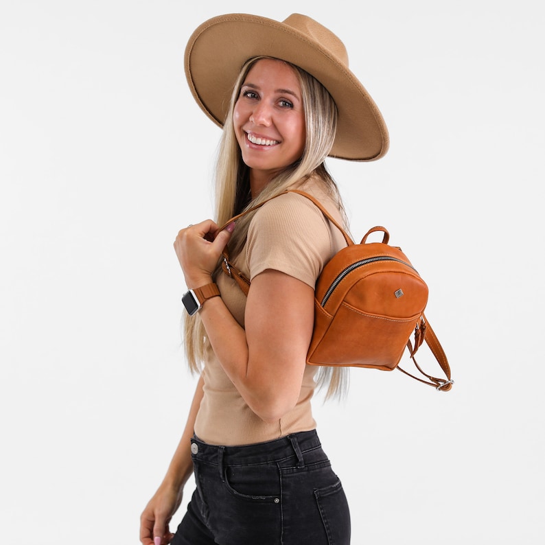 The Winnie Backpack Backpack / Leather Backpack Women / Backpack Purse / Mini Backpack / Tote Backpack / Small Backpack / Mini Backpack Brandy