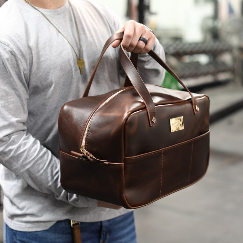 Highend Gym Bag Men Leather Crash Bag Overnight Bag Carry Etsy