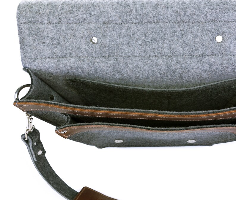 Felt & Leather Messenger Bag for Men Macbook Pro 16 Case Etsy