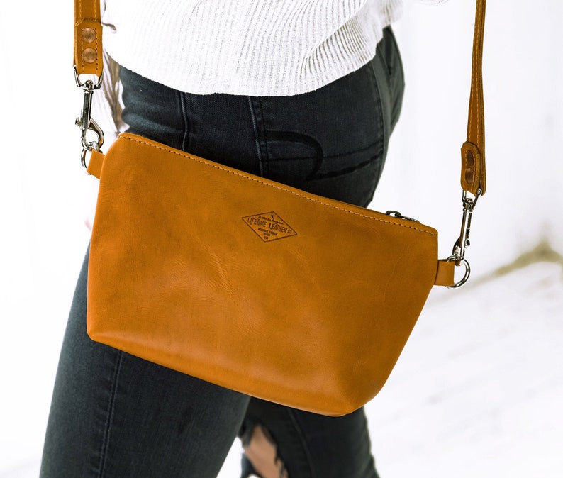 Genuine Leather Crossbody Purse Brandy Crossbody Bag Etsy