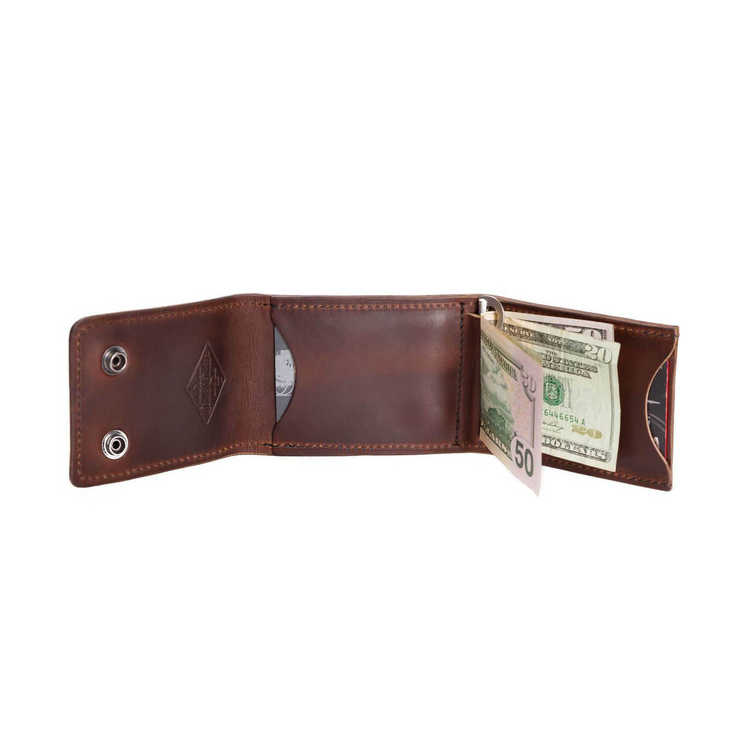 Trifold Monogram Leather Wallet For Men