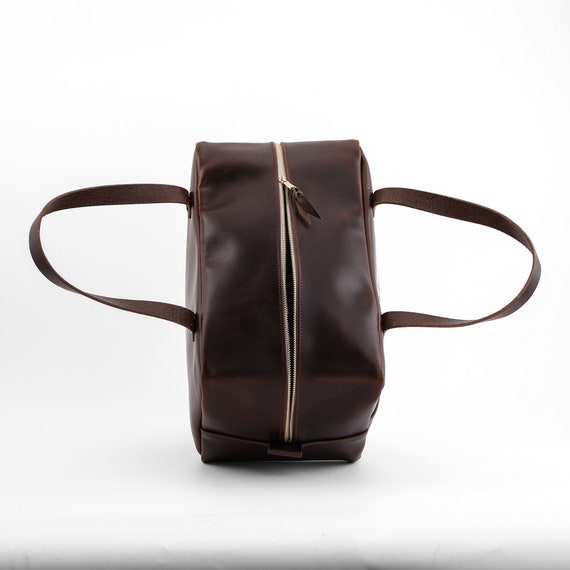 Luxury Gym Bag Men, Leather Crash Bag, Overnight Bag, Carry On