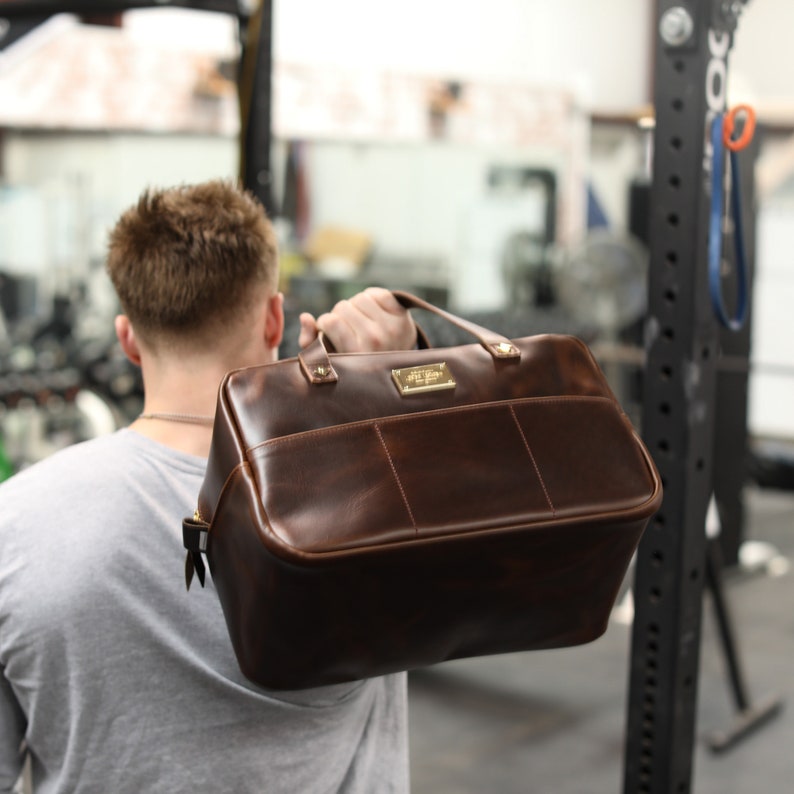 Highend Gym Bag Men Leather Crash Bag Overnight Bag Carry Etsy
