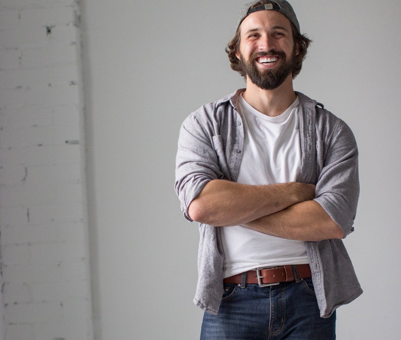 Genuine Leather Belt For Men Valentine's Day Gift for Him image 2