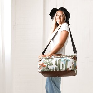 Handmade Womens Weekender bag / Overnight Bag / Large Duffle Bag / Gym Bag / Duffle Bag / Carry on bag / womens Travel Bag / Personalized image 10