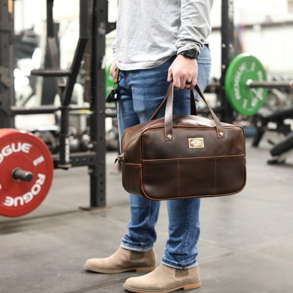 Buy Luxury Gym Bag Men, Leather Crash Bag, Overnight Bag, Carry On