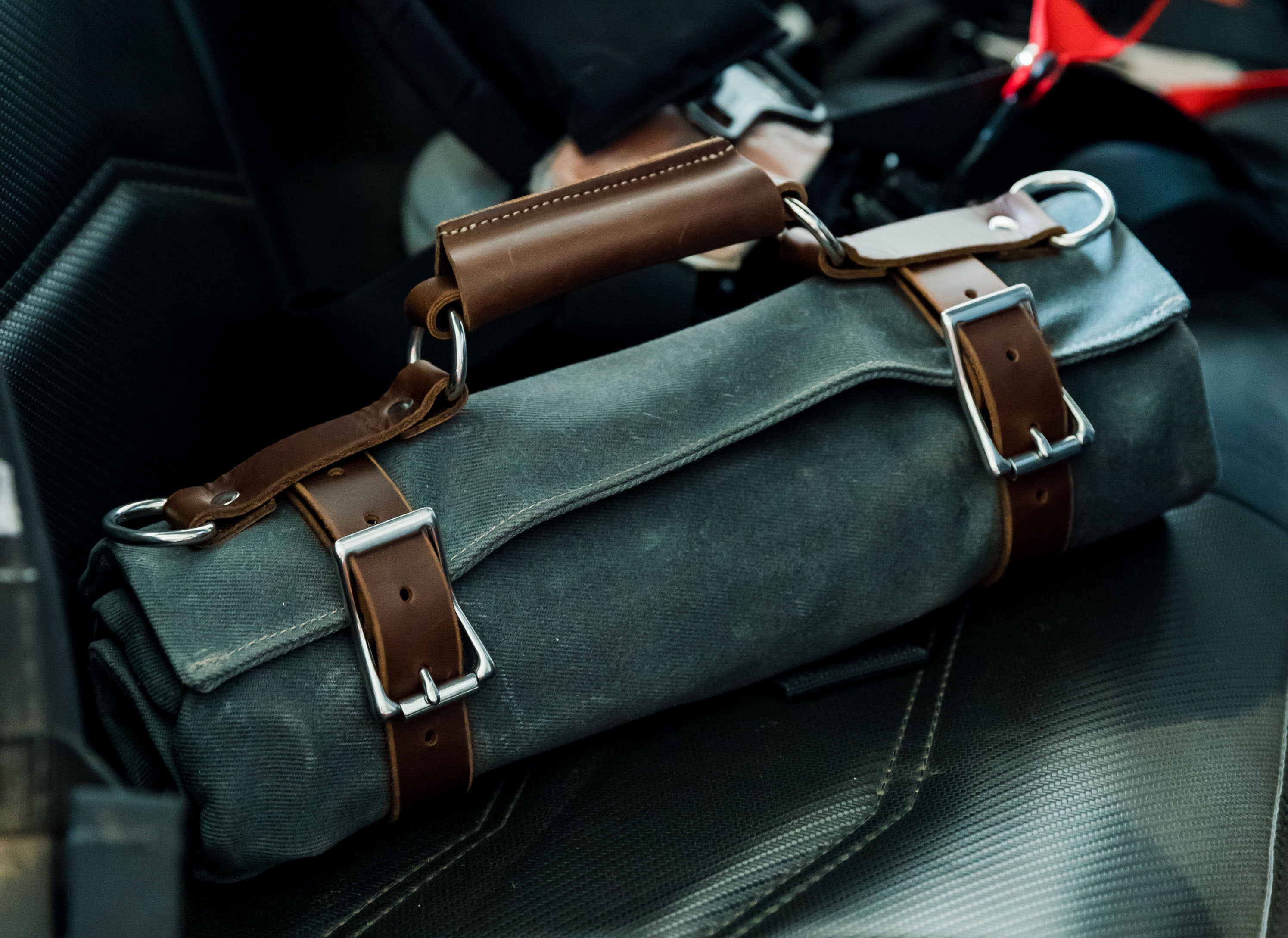 Waxed Canvas Tool Bag Roll Unique Gifts for Men Leather Tool Bag