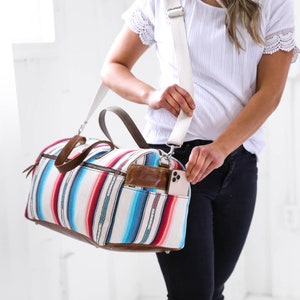 Handmade Womens Weekender bag / Overnight Bag / Large Duffle Bag / Gym Bag / Duffle Bag / Carry on bag / womens Travel Bag / Personalized image 9