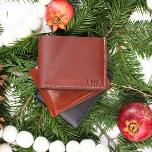Cartera plegable de cuero personalizada para hombre, regalo de Navidad, regalos para padrinos de boda, propuesta de matrimonio, regalo de cuero para hombres, billetera, regalos de aniversario