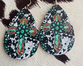 Western Cross Earrings