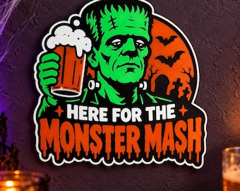 Monster Mash Wall Decor, Halloween Sign, 3D Printed Party Decoration