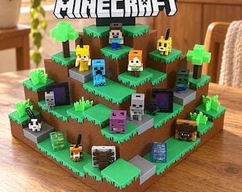 Minecraft Inspired Display Stand for Kinder Joy Figures