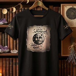 Goth Moon T-Shirt | Witch Aesthetic Shirt | Dark Academia Clothing | Celestial Sun Moon Tee | Witchcore Gothic Fashion